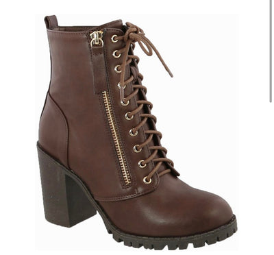 Chunky Heel Ankle Boots - Bina's Boutique