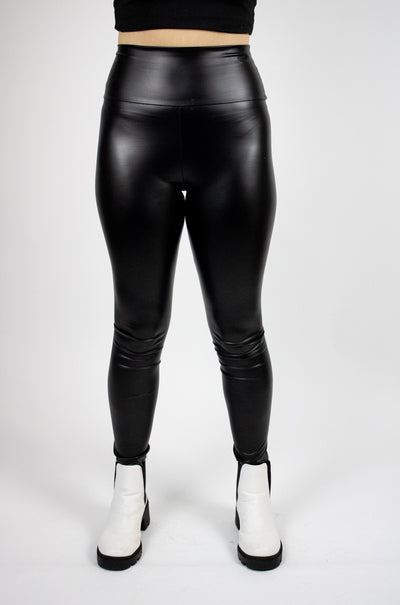 High Waisted Faux Leather Leggings - Bina's Boutique